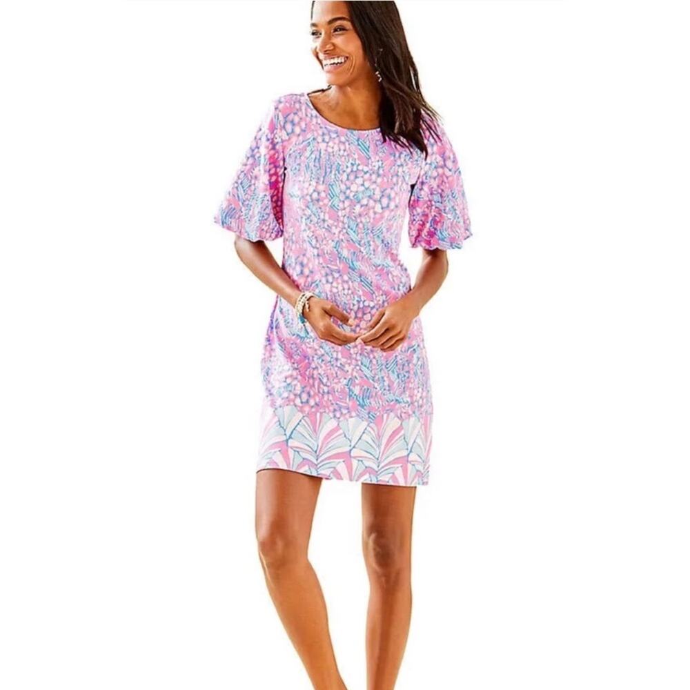 Lilly Pulitzer Britton Dress Pink Sorbet High Altitude Engineered Dress Sz Small - Picture 4 of 10